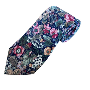 Vtg The Lodge Floral Cotton USA Made Men's Tie